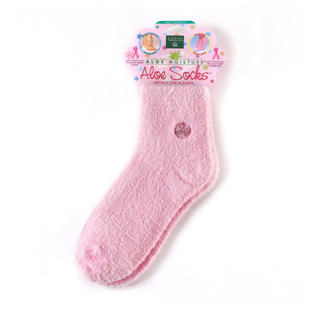 Earth Therapeutics Aloe Socks Foot Therapy To Pamper And Moisturize Pink, 1 Pair